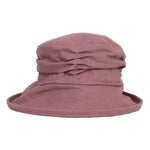 jojo hats lilac linen sun hat with ruched crown and wide brim