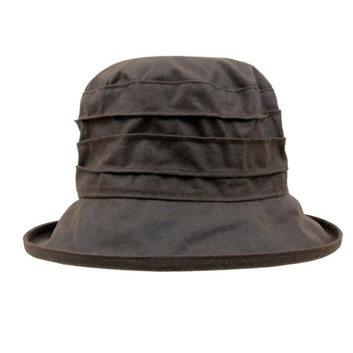 Peak And Brim Nola Ladies Brown Waxed Rain Hat 